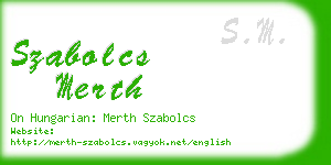 szabolcs merth business card